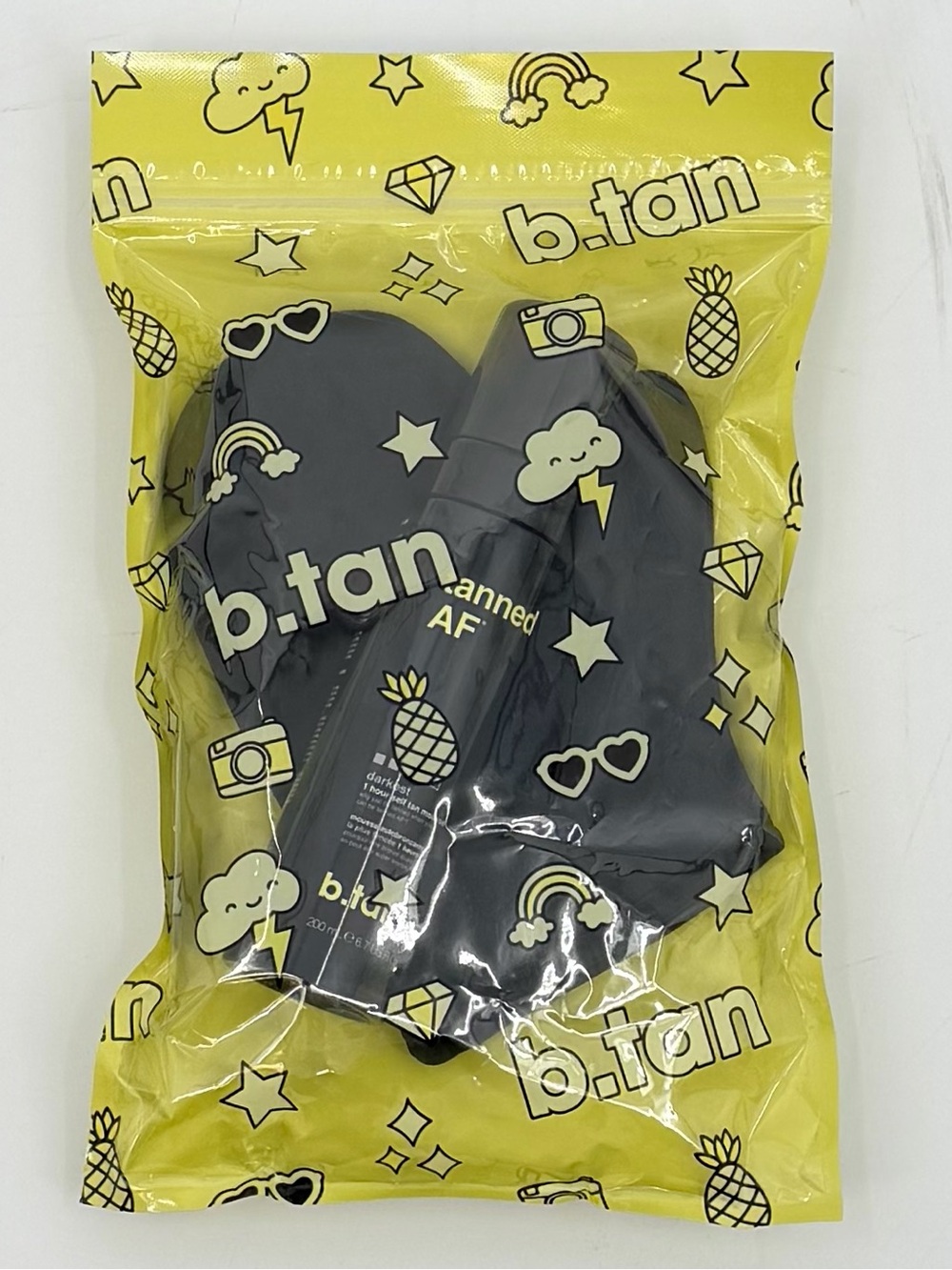 b.tan Tanned AF Self Tan Mousse Bundle with Applicator Mitt Darkest Tan NWT - Picture 2 of 6
